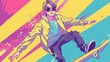 © Bijac - cool anime guy character famous for skateboarding manga style illustration