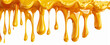 Glossy, dripping yellow liquid with highly viscous and realistic texture against a white background.