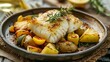 © Bijac - lemon rosemary delight baked cod loin with potatoes and vegetables gourmet seafood dish food photography