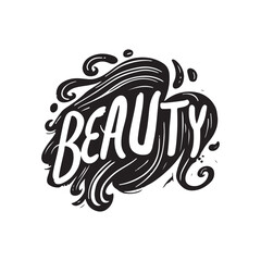 Sticker - Beauty slogan t shirt vector illustration