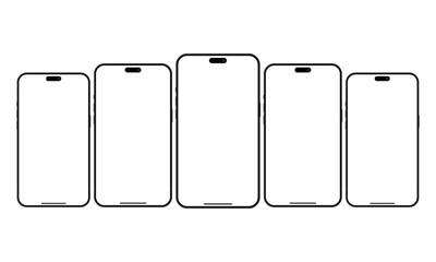 Wall Mural - iPhone 15 pro luxury view on transparent background. Smartphone presentation layout. vector graphic