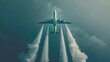 airplane emitting carbon dioxide environmental impact of air travel sustainable transportation concept