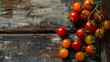 cherry tomatoes on a rustic wooden background colorful fresh produce healthy eating concept digital food photography