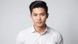 © Arceli - handsome charming filipino male model studio portrait on plain white background from Generative AI