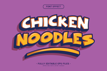 Wall Mural - vibrant and fun chicken noodle logo style text effect