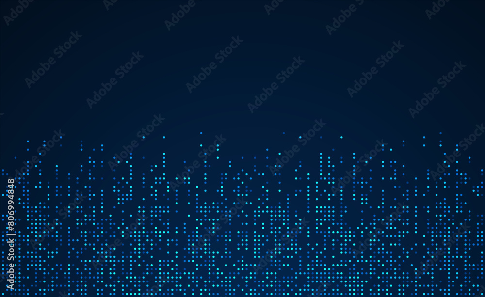 Digital technology background. Digital data dots bllue pattern pixel ...
