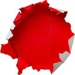Wall Mural - torn red paper cut out on transparent background