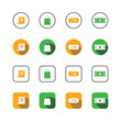 © MdRakibur - Collection of Icons set, flat colored with shadows. Thin line icons set. Flat vector illustration