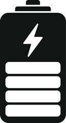 Poster - Half power energy icon simple vector. Cell capacity. Save load indicator