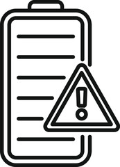 Sticker - Attention empty battery icon outline vector. Charging process. Volume strength