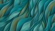 © Oksana Smyshliaeva - Abstract Teal Waves Texture Digital Art Background