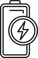 Poster - Full battery charging icon outline vector. Volt strength. Full capacity