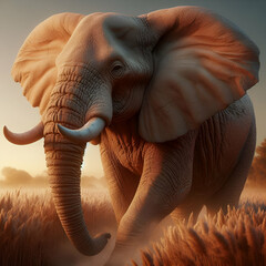 Wall Mural - big wild elephamt