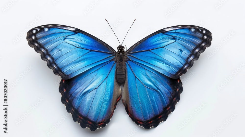 Vibrant blue butterfly: stunning isolated insect illustration on white ...
