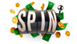 Black slot machine wins the jackpot. Spin. Casino jackpot.