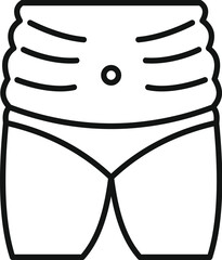 Canvas Print - Fit fat body icon outline vector. Liposuction care abdominal. Health shape