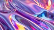 Holographic liquid blurred waves abstract background. Generative AI