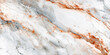 Detailed view of luxurious marble surface with prominent orange streaks creating an elegant pattern.