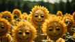 Sunflower Faces: Write from the perspective of sunflowers following the sun.