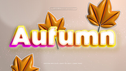 Wall Mural - Colorful autumn 3d editable text effect - font style