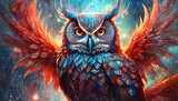 Fototapeta  - Magical Mythical Phoenix Owl