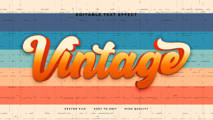 Wall Mural - Colorful vintage 3d editable text effect - font style