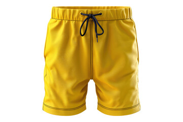 yellow boys swim trunk isolated on transparent background