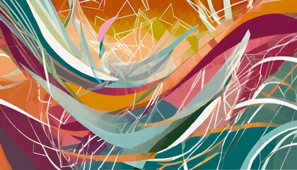 Wall Mural - abstract background with lines