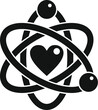Love charity atom icon simple vector. Care support. Hope volunteer