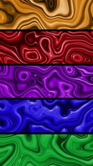 Wall Mural - vertical abstract rainbow frame liquid paint 4k features animated liquid paint mixing and turning in