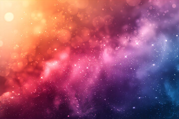 Wall Mural - neon background with shinny floating particles. cloudy waves with soft bokeh effect. vibrant abstrac