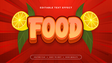 Yellow green and red food 3d editable text effect - font style