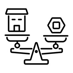 Poster - Modern linear icon depicting asset balance 