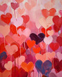 Colorful Hearts Abstract Painting