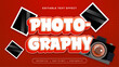 Black white and red photograhpy 3d editable text effect - font style