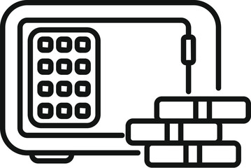 Sticker - Money safe for collateral icon outline vector. Personal investment. Small economy