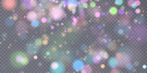 Leinwandbilder - Light effect with lots of glittery glare particles shining on a transparent background.	