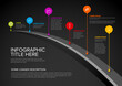Droplet pointers on the dark road bridge infographic template