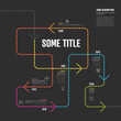 Tangle timeline Infographic template with arrows on color dotted line and dark background