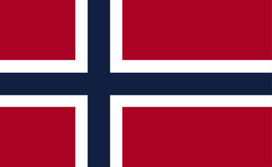 Wall Mural - Norwegian flag vector illustration. The national flag of Norway.