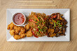 Asian cuisine combo plate