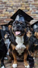 Wall Mural - a graduation ceremony for dogs 