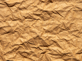 Wall Mural - old brown crumpled grunge paper texture