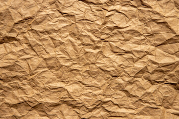 Wall Mural - old brown crumpled grunge paper texture