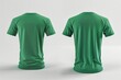 3D, mock up, blank green t-shirt rear on white background, template, mockup, copy space