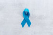 Blue ribbon - colon or prostate cancer awareness concept