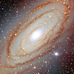 Wall Mural - Spiral galaxy and stars in the night sky