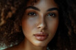 © angelo sarnacchiaro - Closeup portrait of a beautiful African American girl