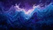 Resembling the rhythmic motion of ocean waves, this textured artwork captivates with deep blue and purple hues, enhancing any space with its tranquility.
