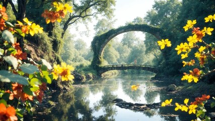 Wall Mural - autumn leaves in the park